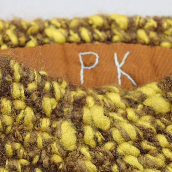 Vintage Wool Winter Hat - Brown and Yellow by Twigedior - Adult One Size - Picture 6 of 7